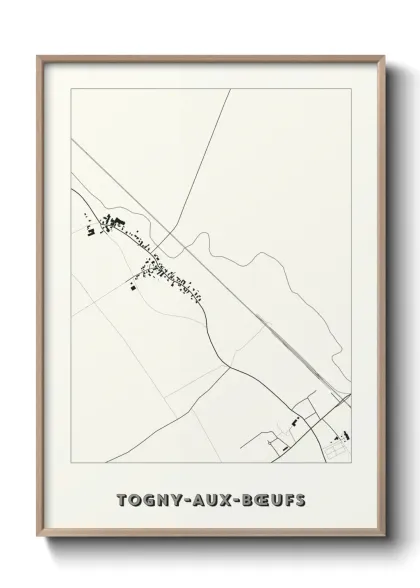 Une affiche de carte sur Togny-aux-Bœufs