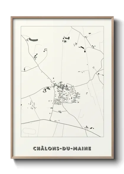 Une affiche de carte sur Châlons-du-Maine