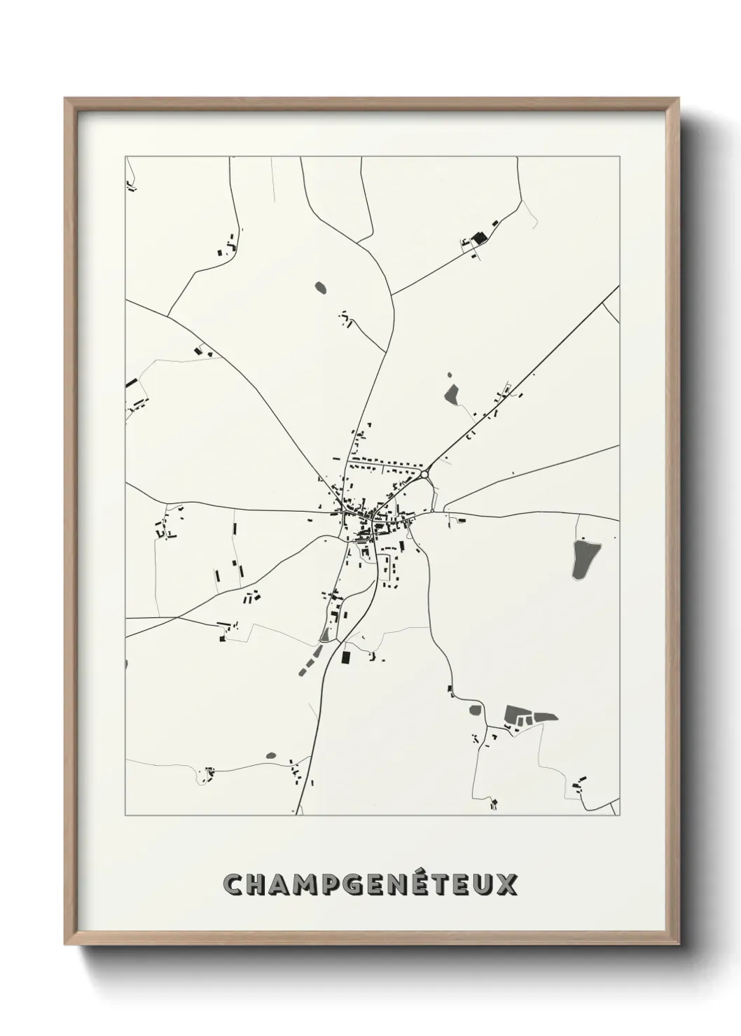 Un poster carte Champgenéteux
