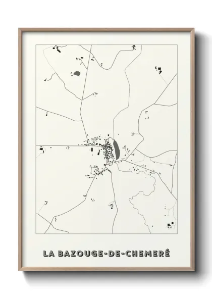 Une affiche de carte sur La Bazouge-de-Chemeré
