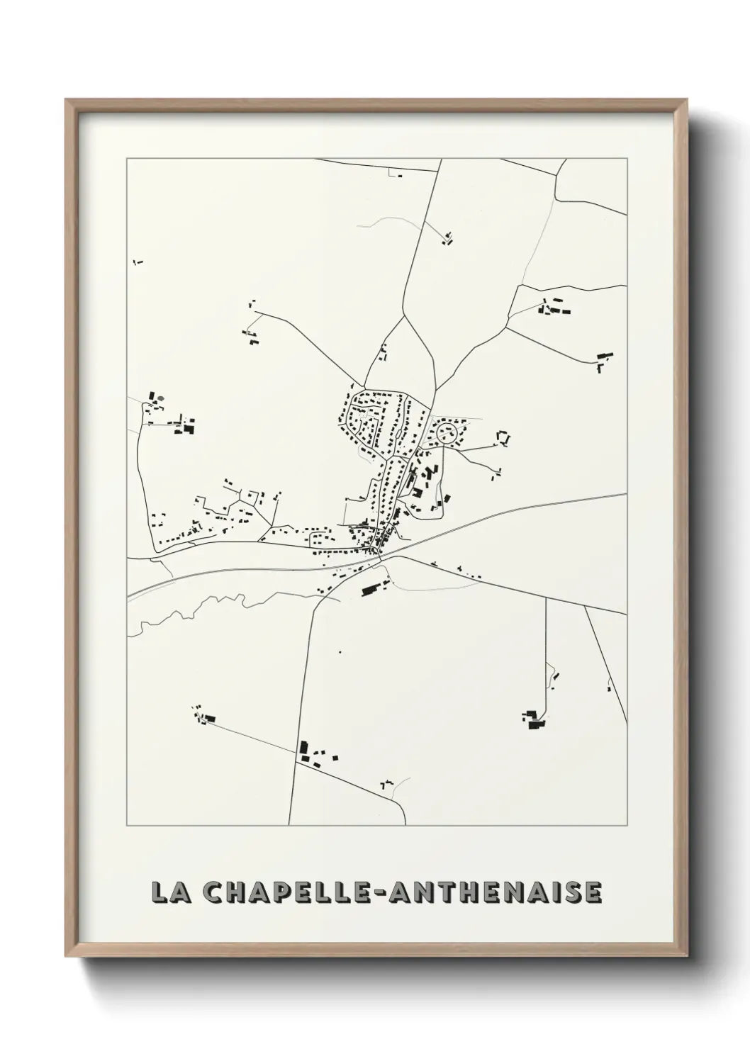 Un poster carte La Chapelle-Anthenaise