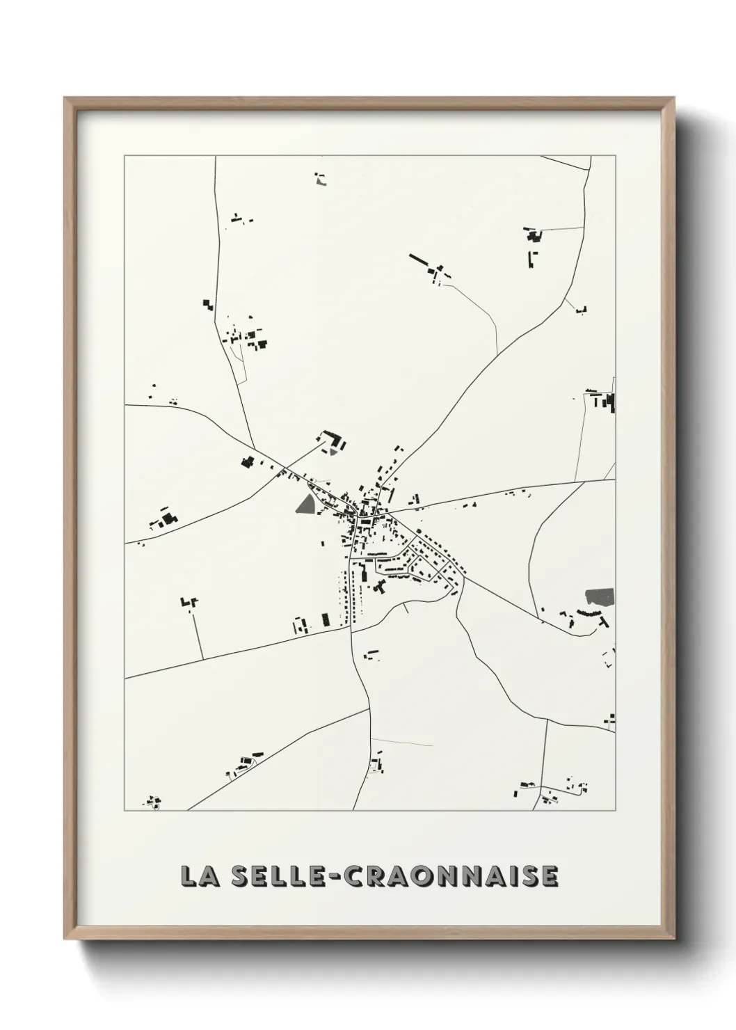 Un poster carte La Selle-Craonnaise