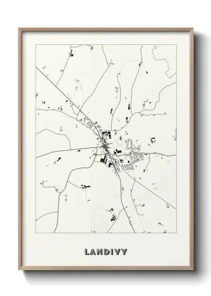 Une affiche de carte sur Landivy