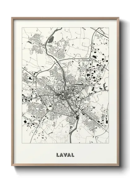 Une affiche de carte sur Laval