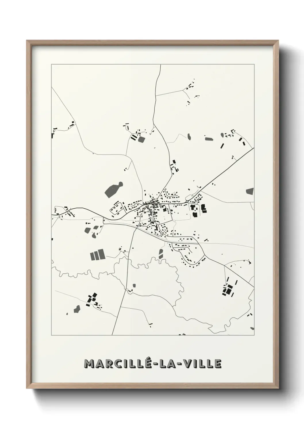 Un poster carte Marcillé-la-Ville