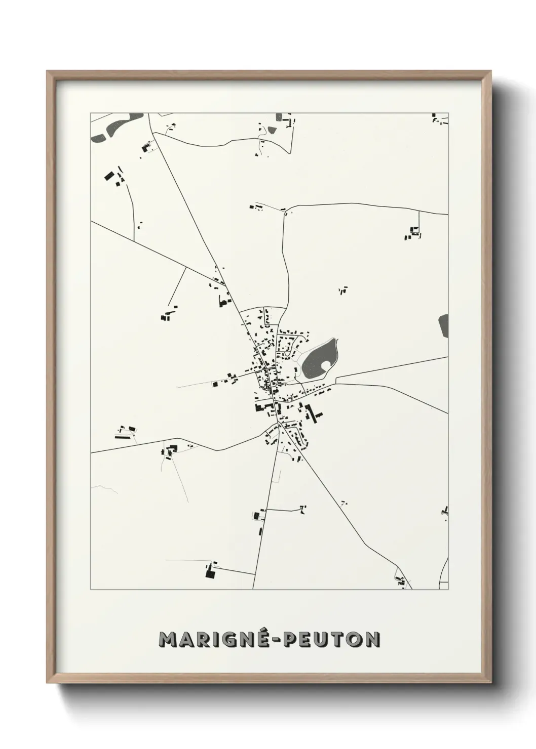 Un poster carte Marigné-Peuton