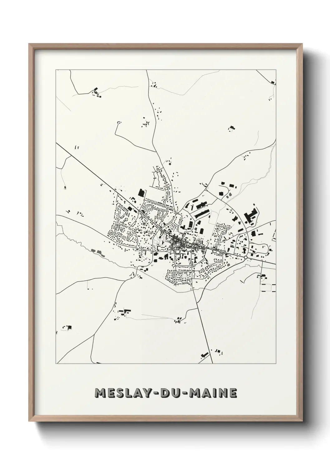 Un poster carte Meslay-du-Maine
