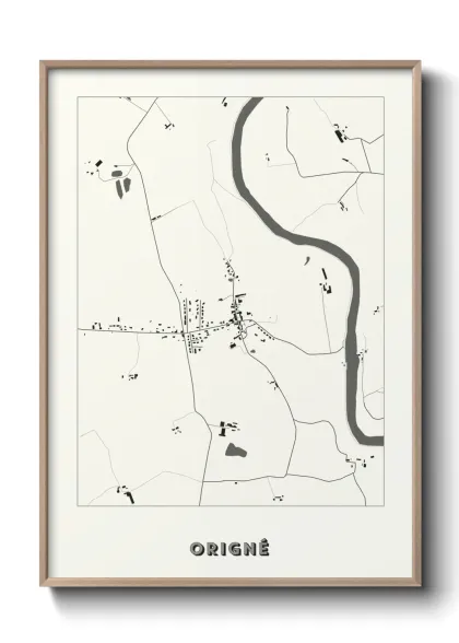 Une affiche de carte sur Origné