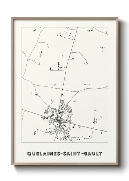 Une affiche de carte sur Quelaines-Saint-Gault