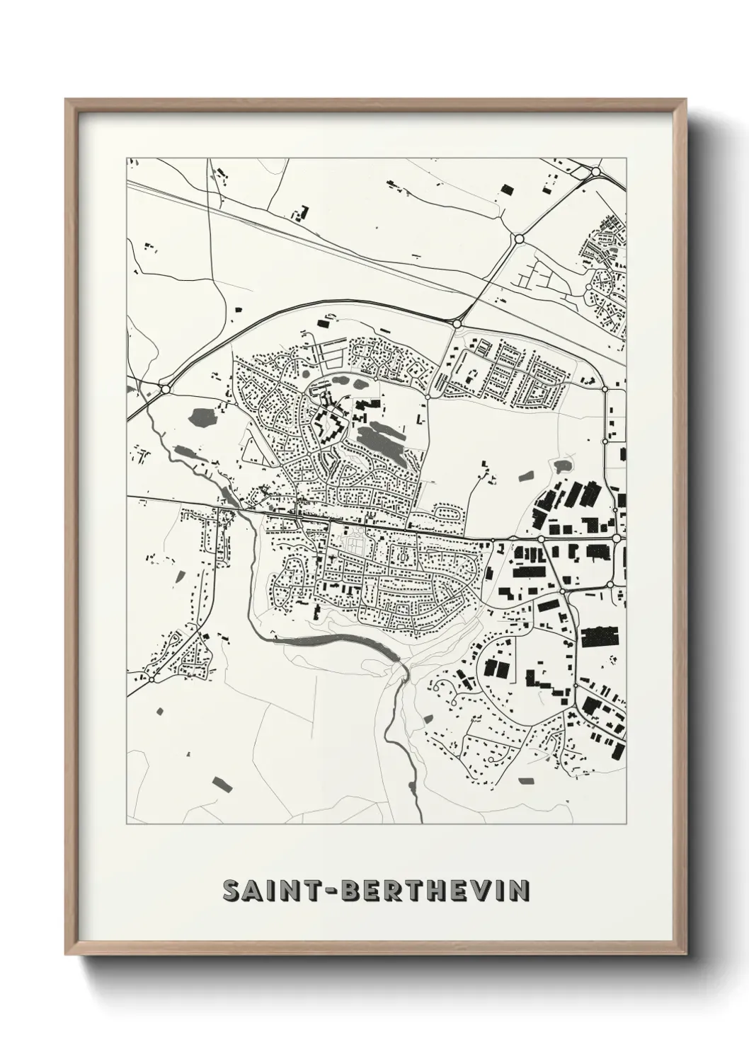 Un poster carte Saint-Berthevin