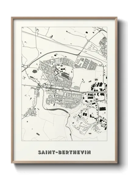 Une affiche de carte sur Saint-Berthevin