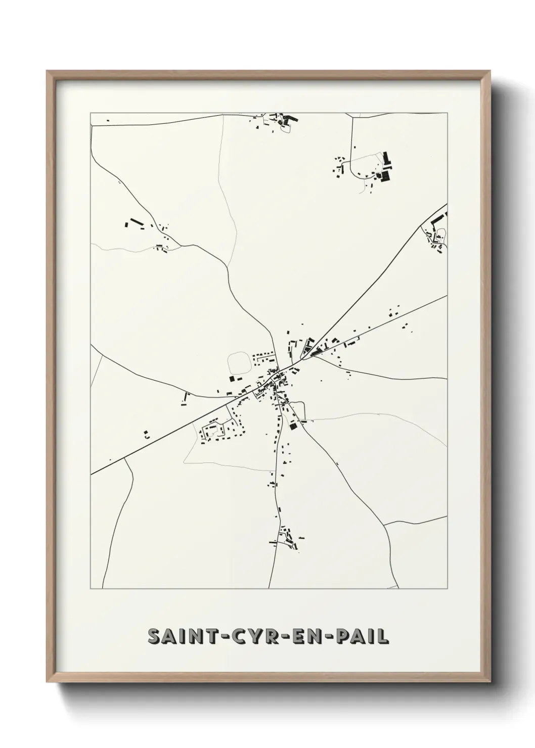Un poster carte Saint-Cyr-en-Pail