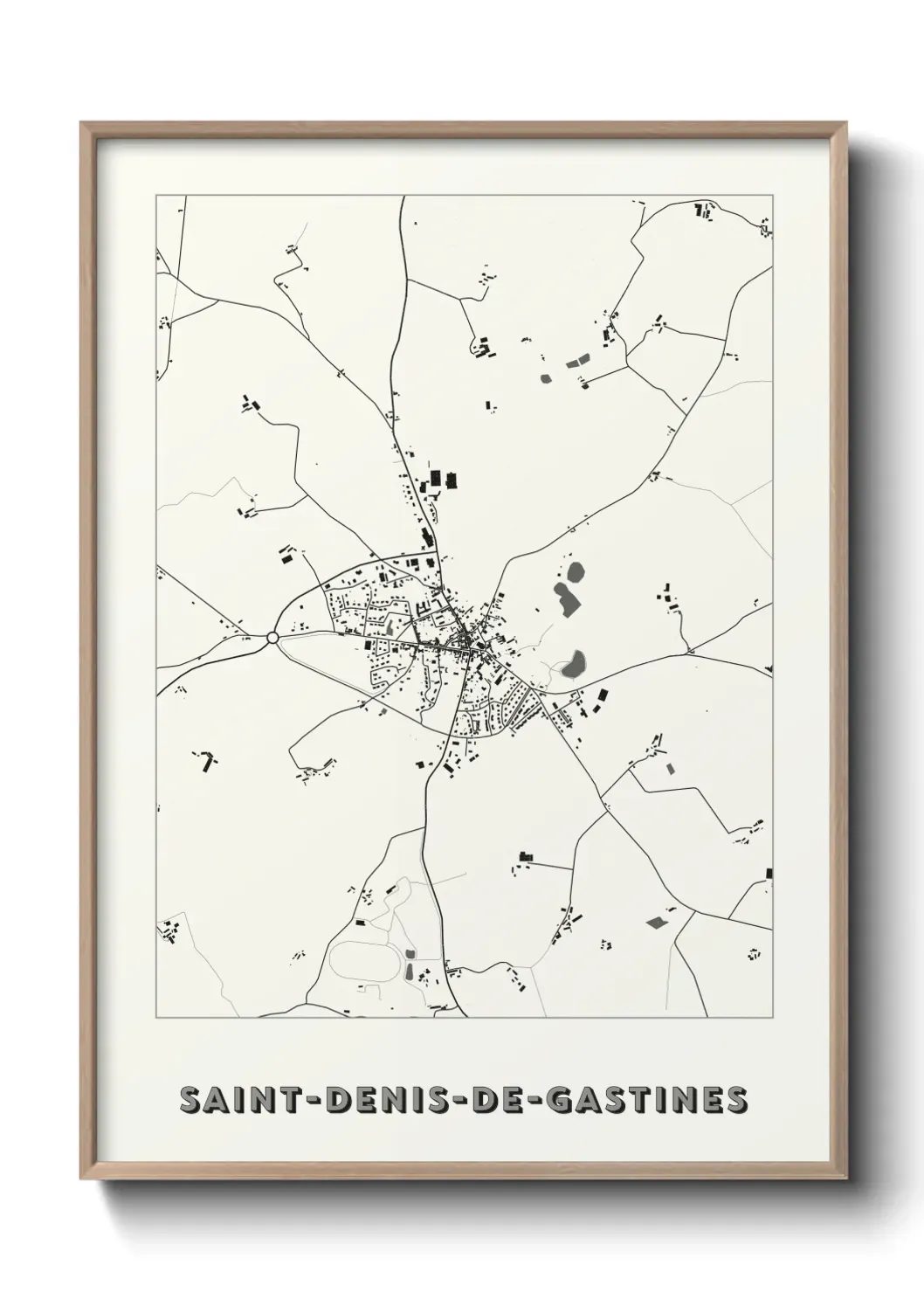 Un poster carte Saint-Denis-de-Gastines