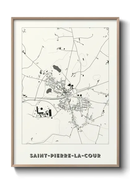 Une affiche de carte sur Saint-Pierre-la-Cour