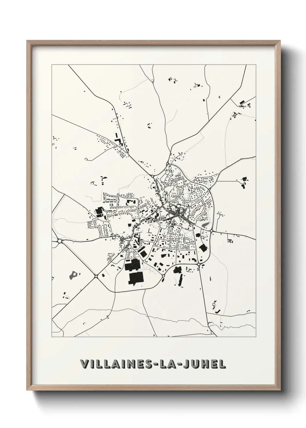 Un poster carte Villaines-la-Juhel