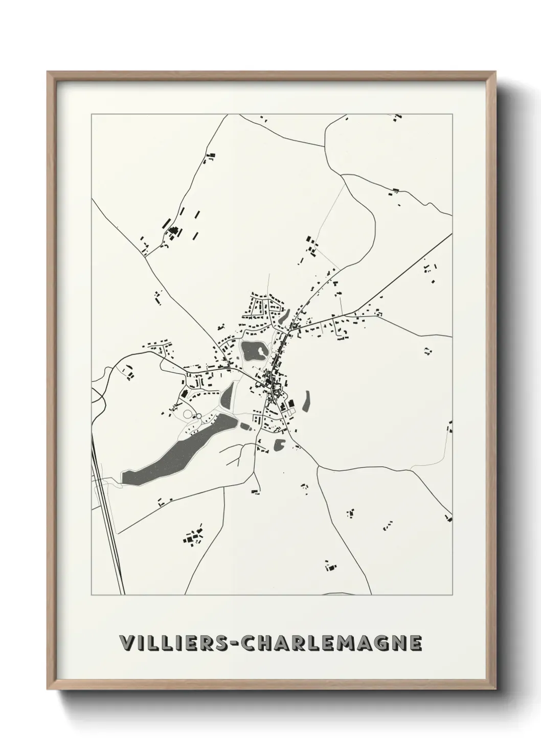 Un poster carte Villiers-Charlemagne