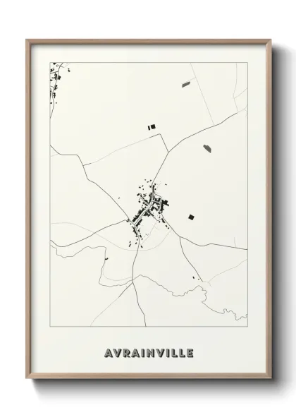 Une affiche de carte sur Avrainville
