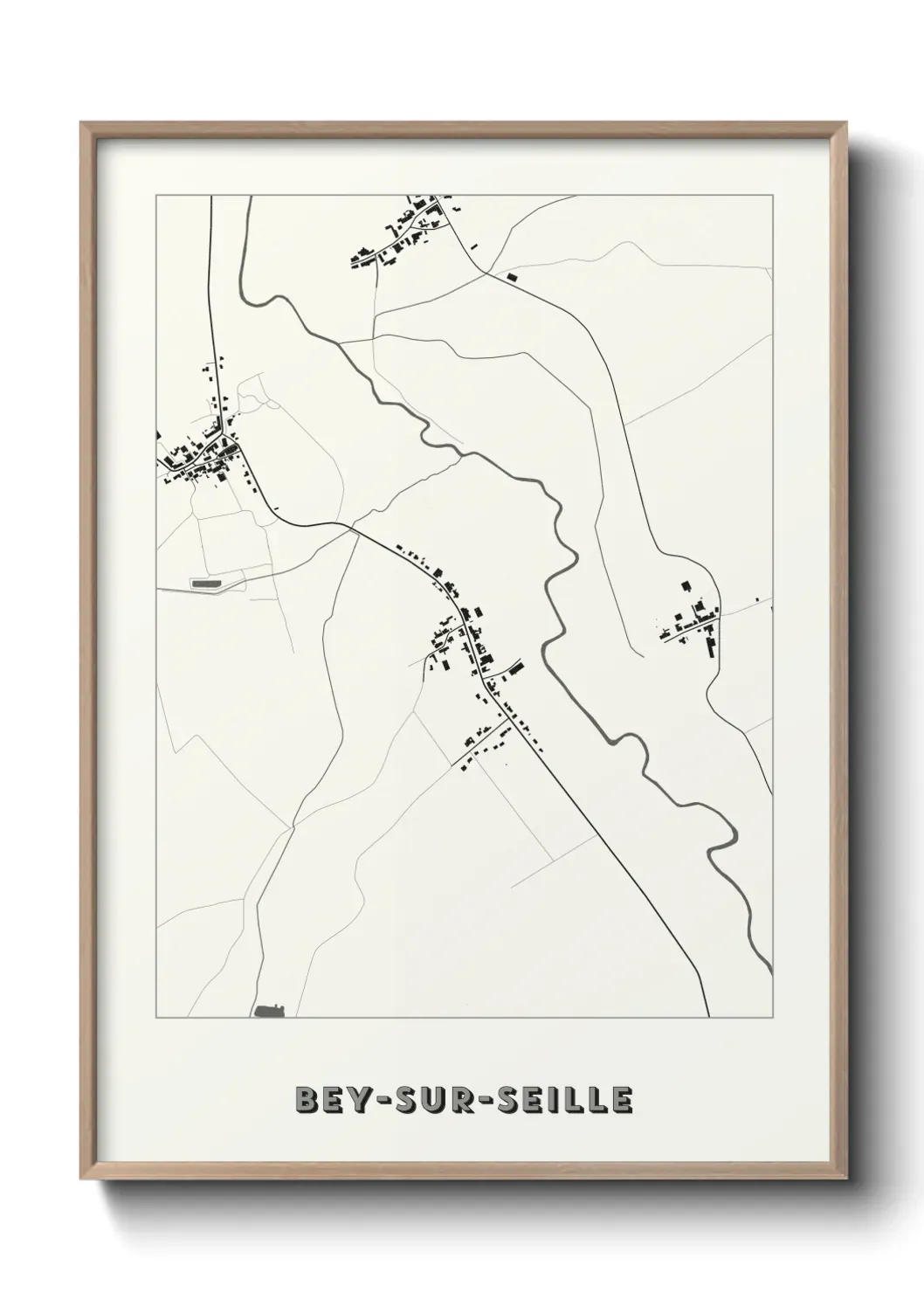 Un poster carte Bey-sur-Seille