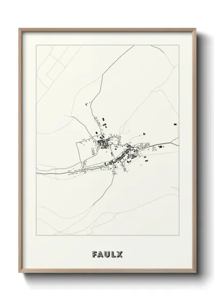 Une affiche de carte sur Faulx