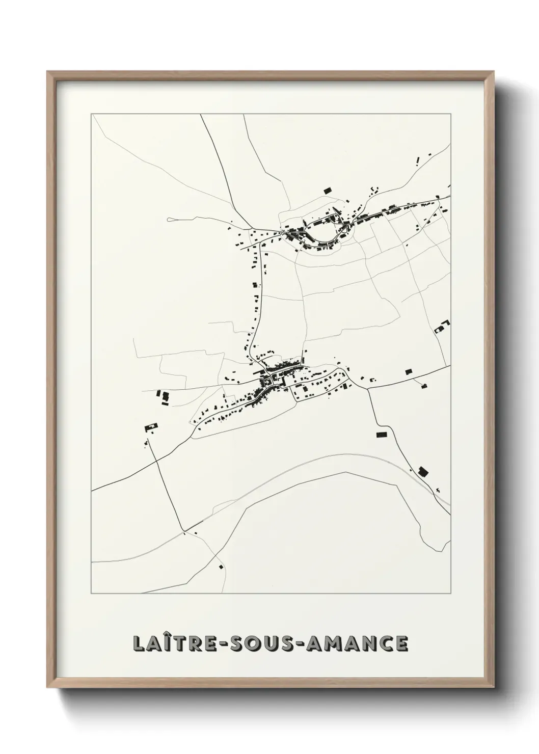 Un poster carte Laître-sous-Amance