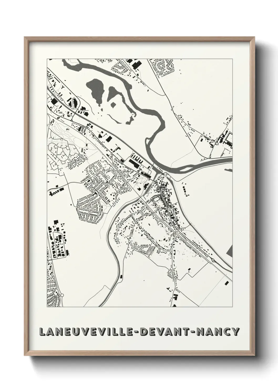 Un poster carte Laneuveville-devant-Nancy