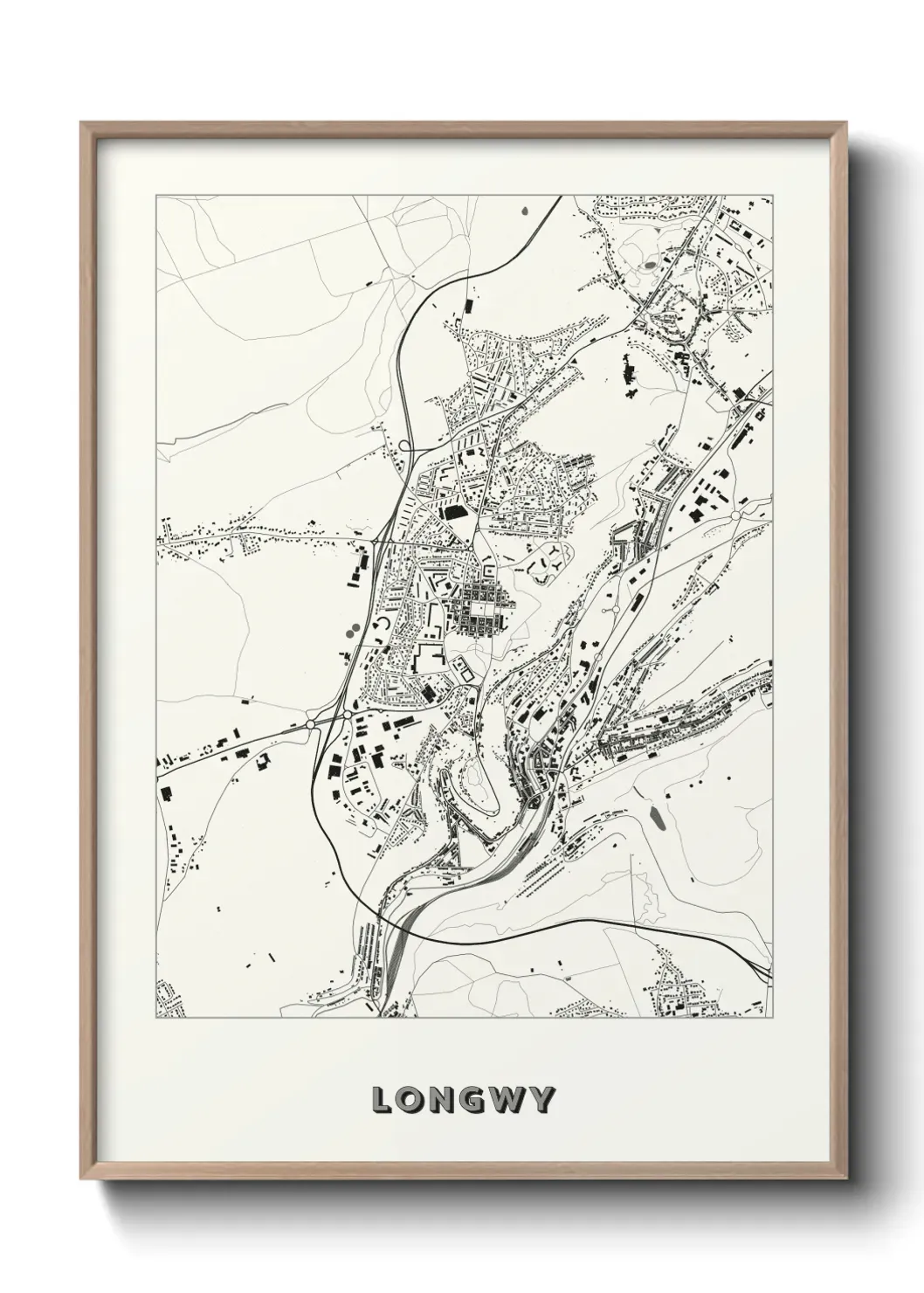 Un poster carte Longwy
