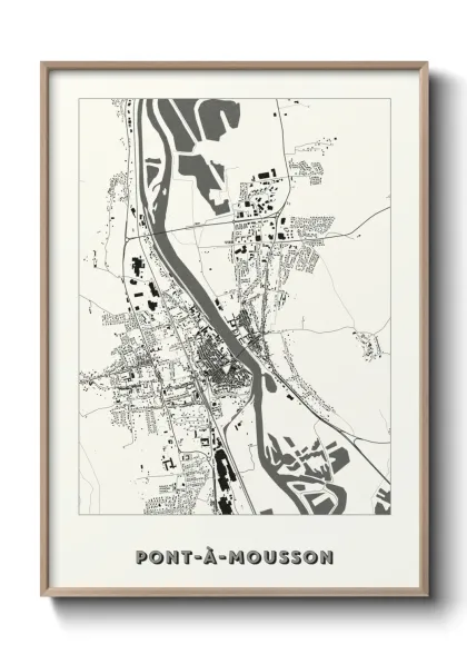 Une affiche de carte sur Pont-à-Mousson