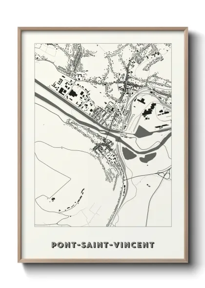 Une affiche de carte sur Pont-Saint-Vincent