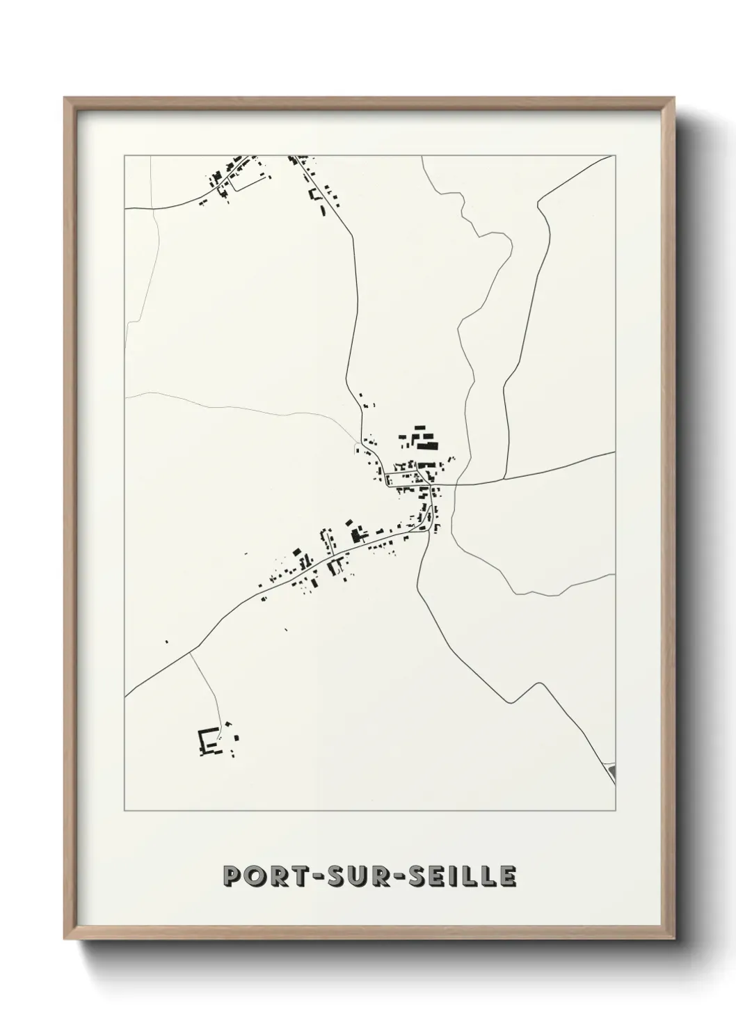 Un poster carte Port-sur-Seille