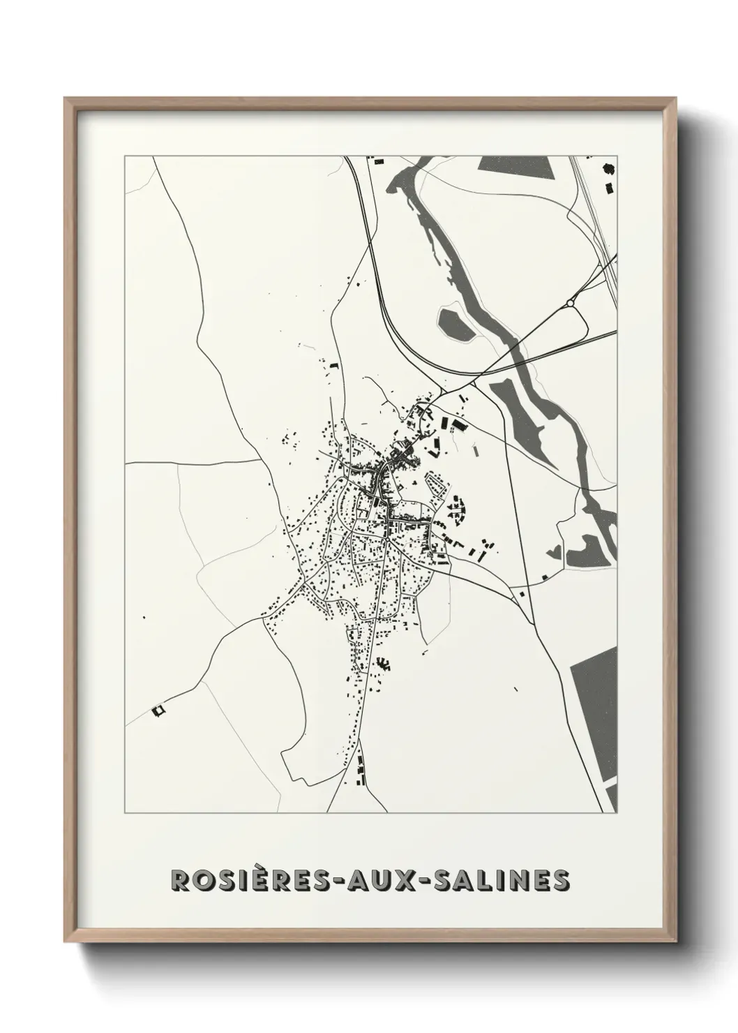 Un poster carte Rosières-aux-Salines
