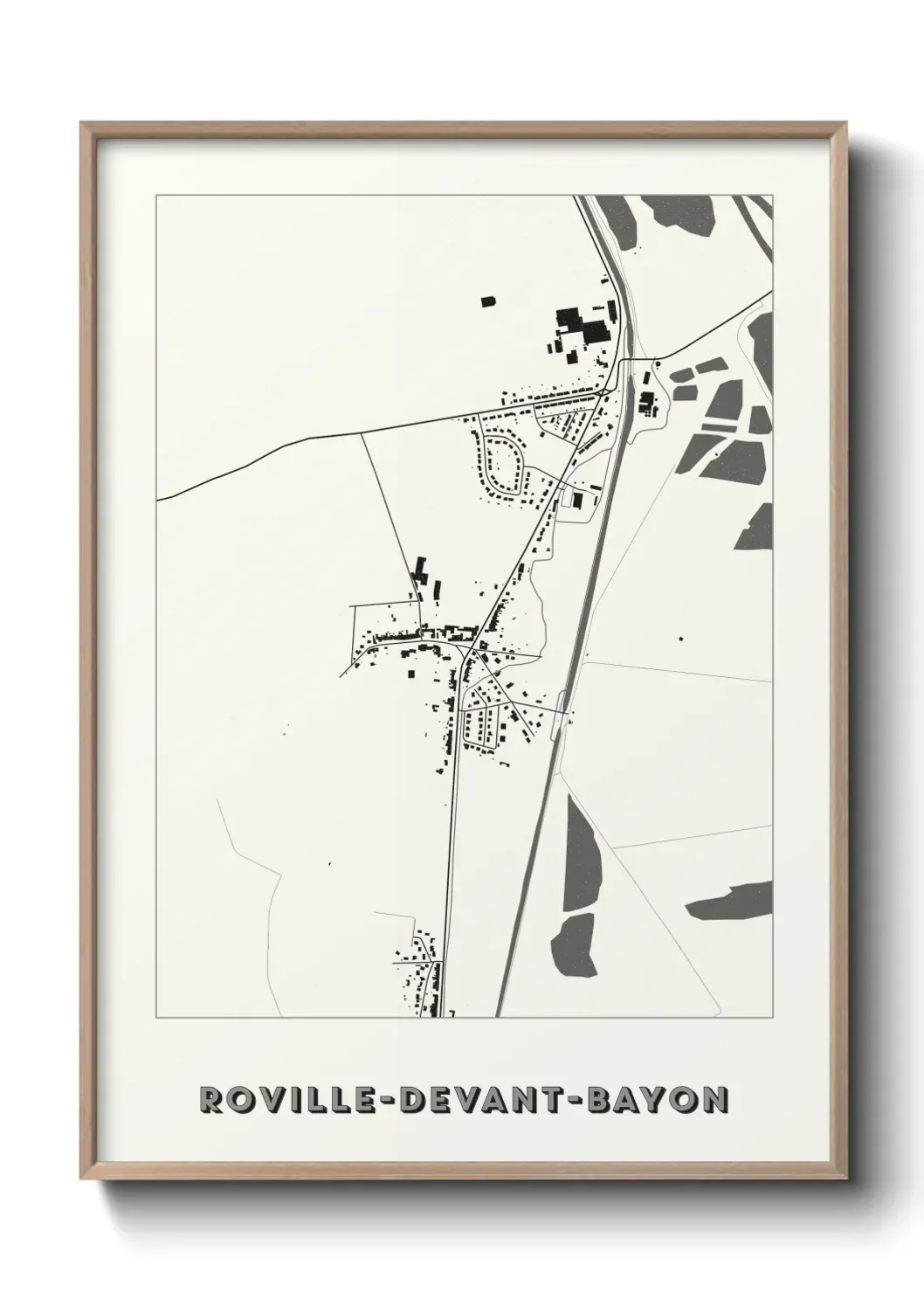 Un poster carte Roville-devant-Bayon
