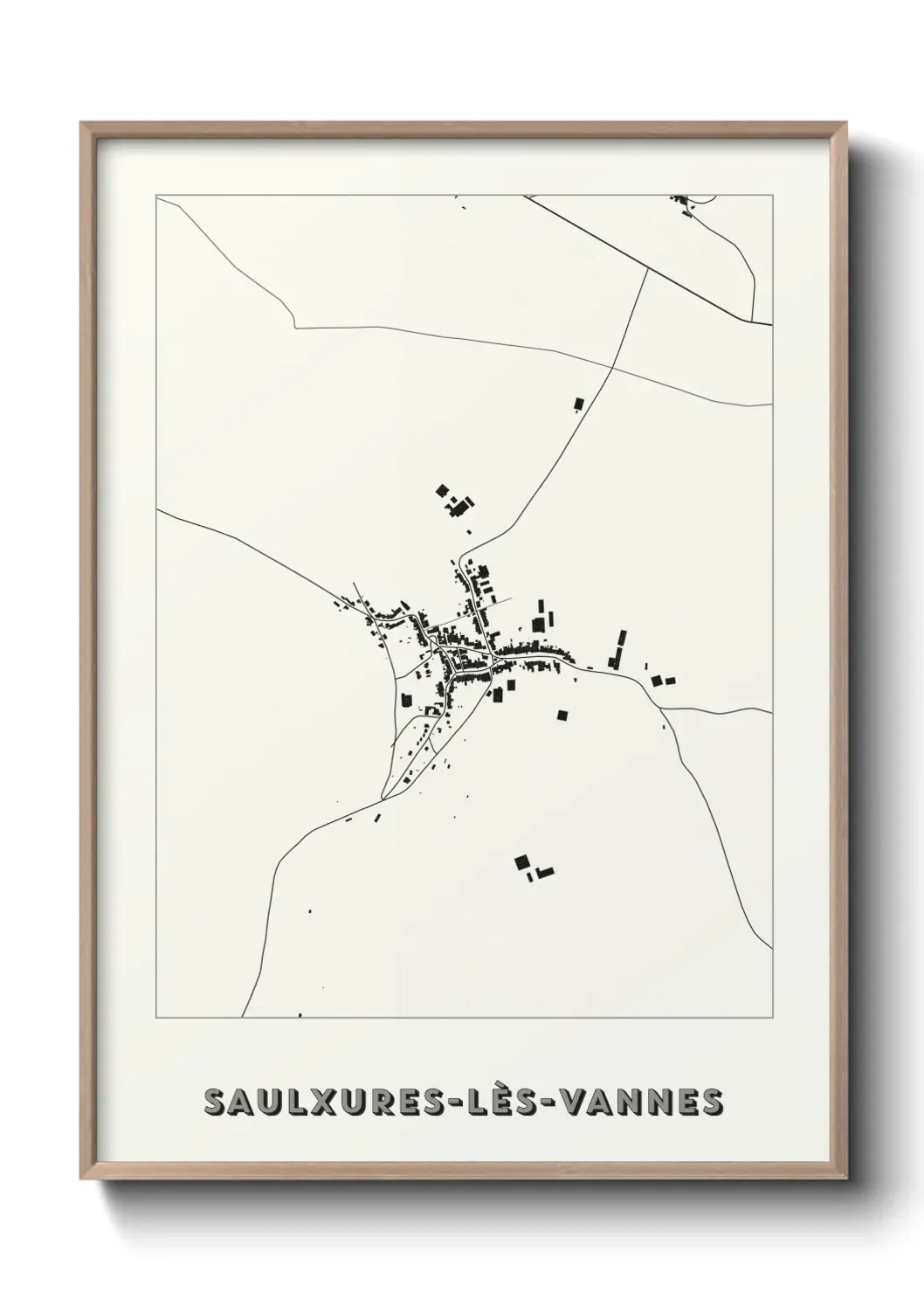 Un poster carte Saulxures-lès-Vannes