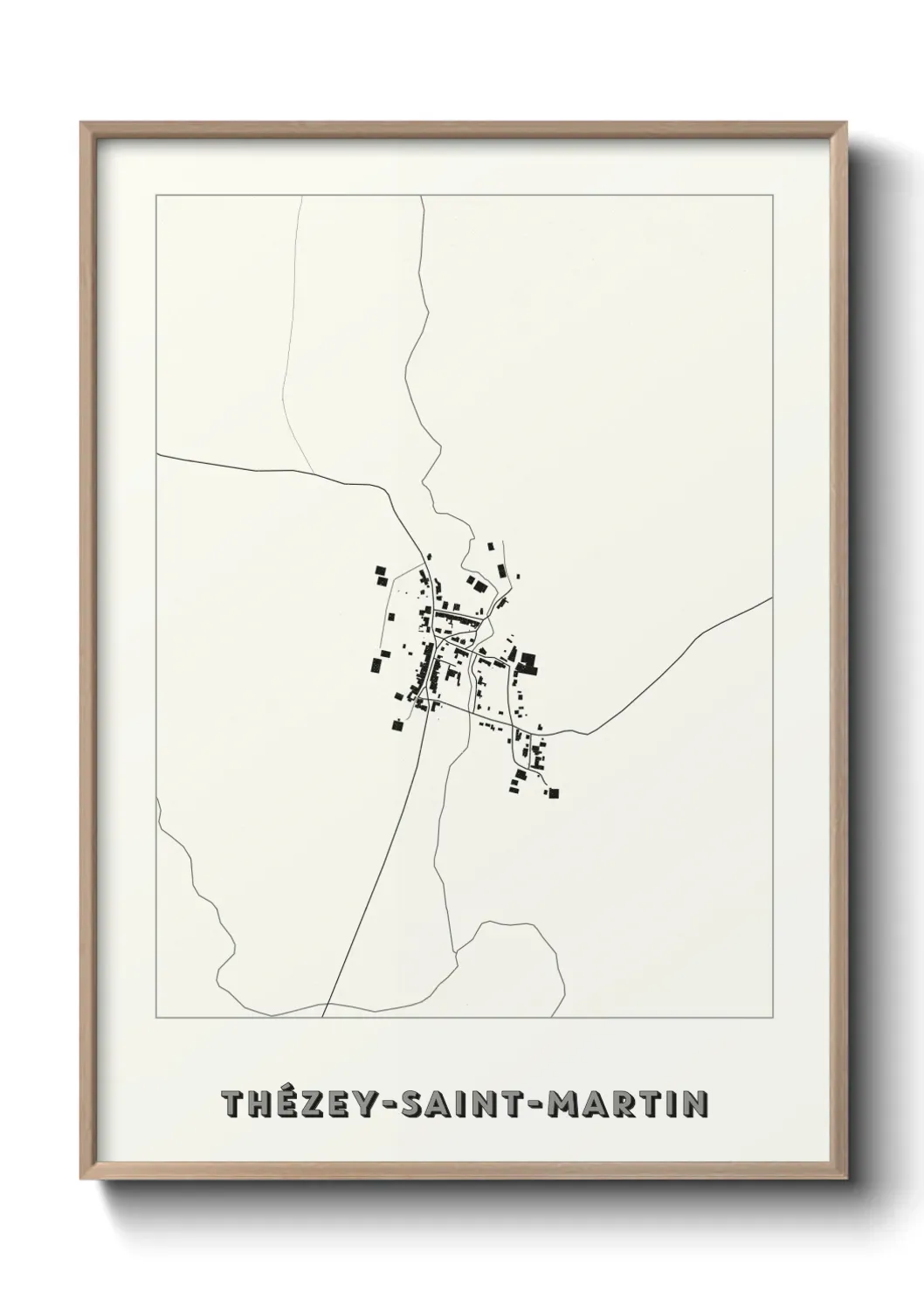 Un poster carte Thézey-Saint-Martin