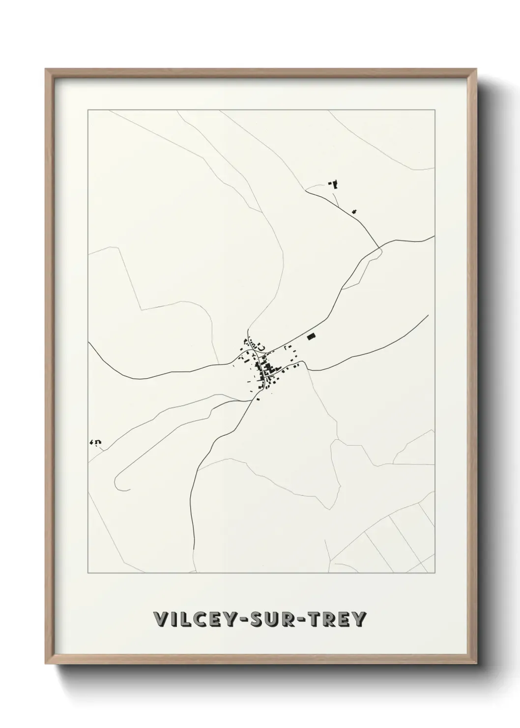 Un poster carte Vilcey-sur-Trey