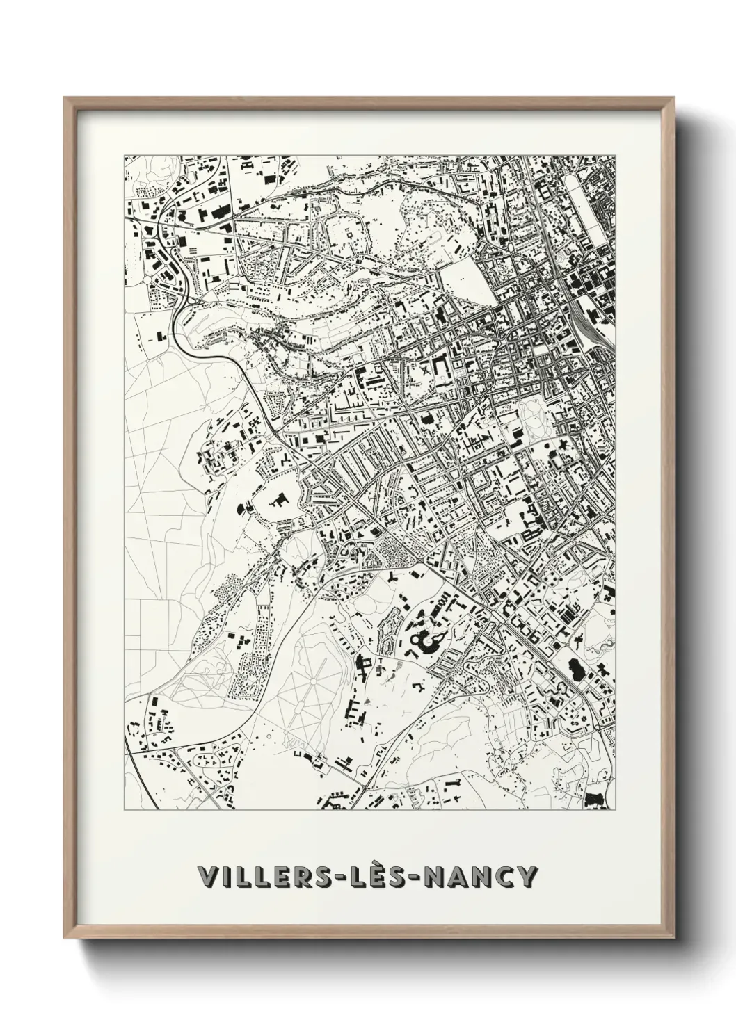 Un poster carte Villers-lès-Nancy