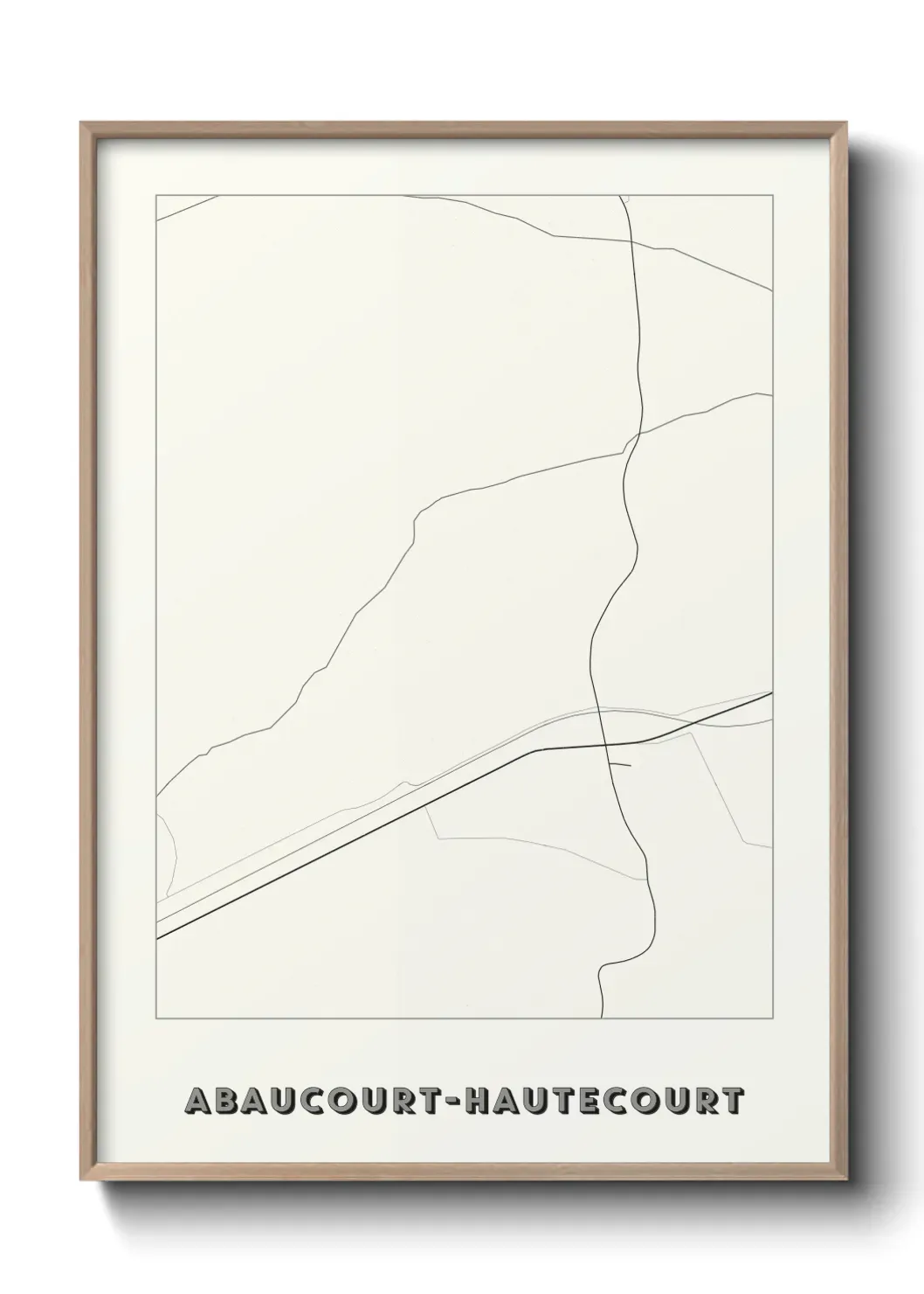 Un poster carte Abaucourt-Hautecourt