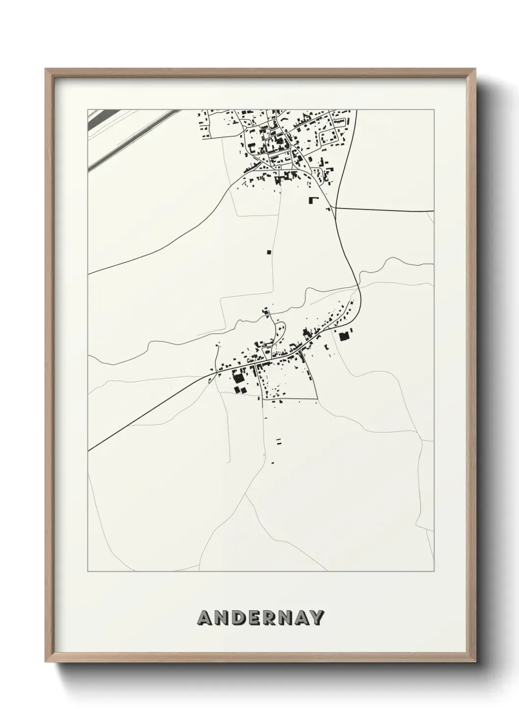 Un poster carte Andernay
