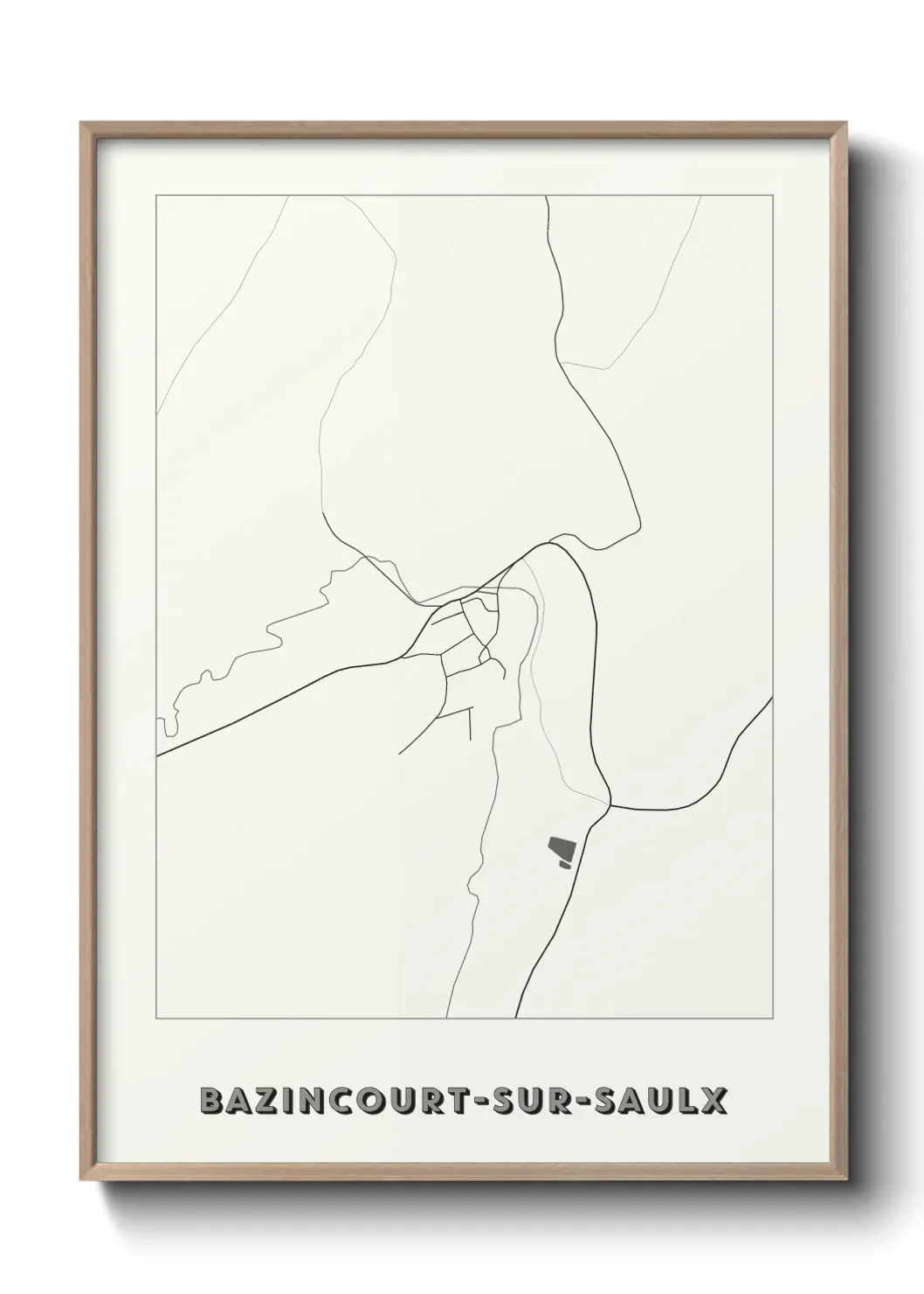 Un poster carte Bazincourt-sur-Saulx