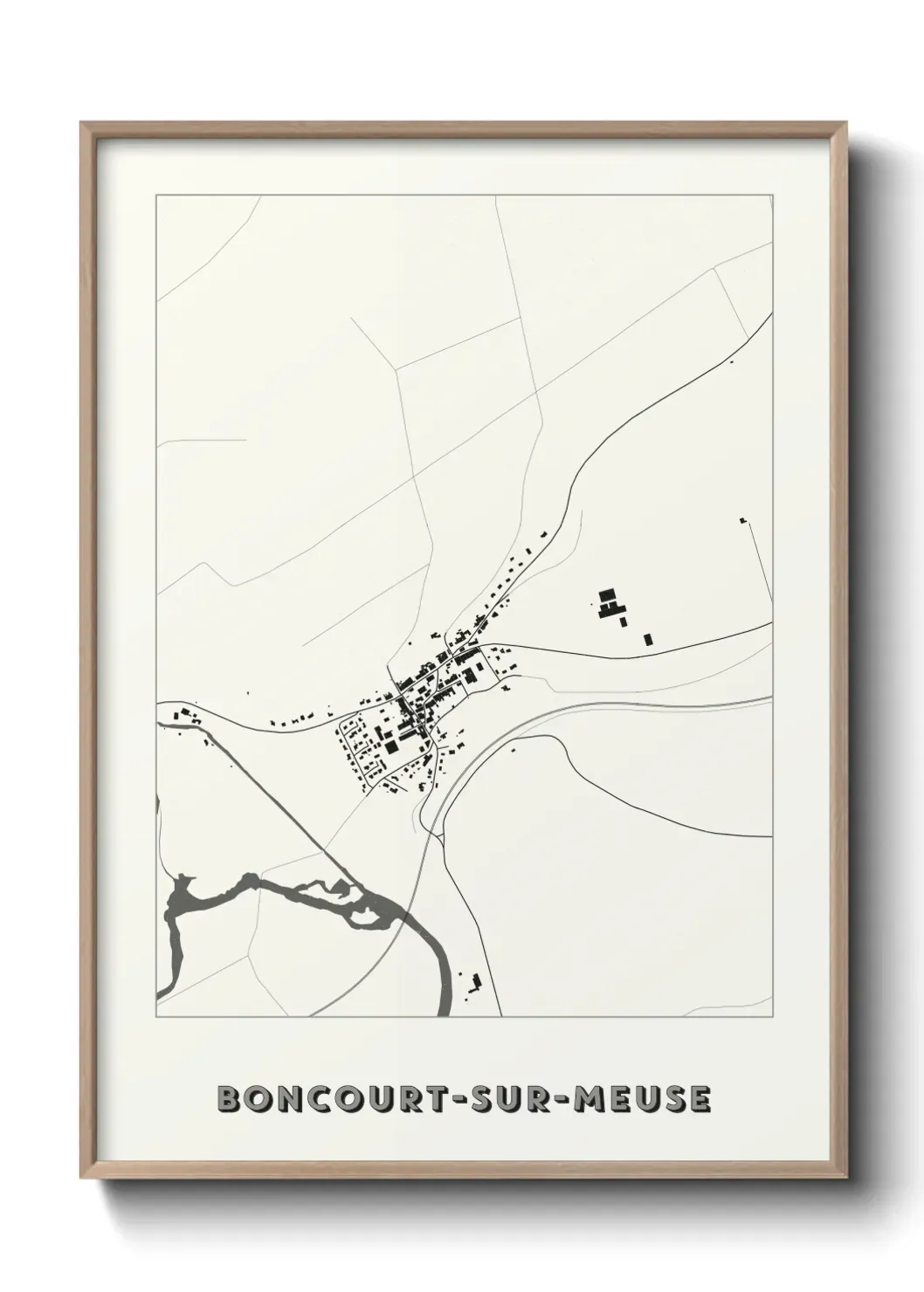Un poster carte Boncourt-sur-Meuse