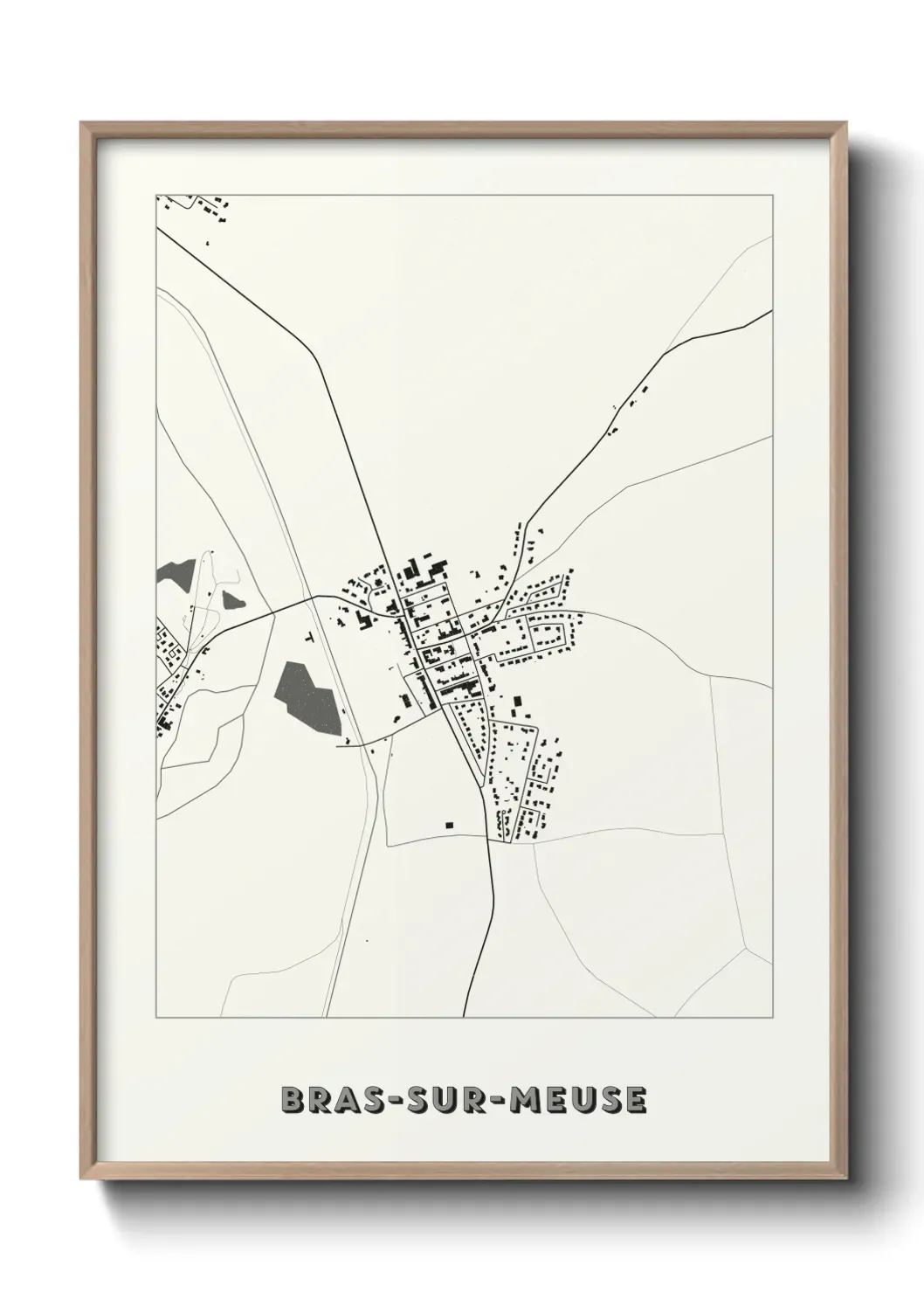 Un poster carte Bras-sur-Meuse