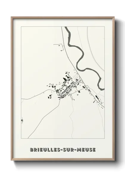 Une affiche de carte sur Brieulles-sur-Meuse