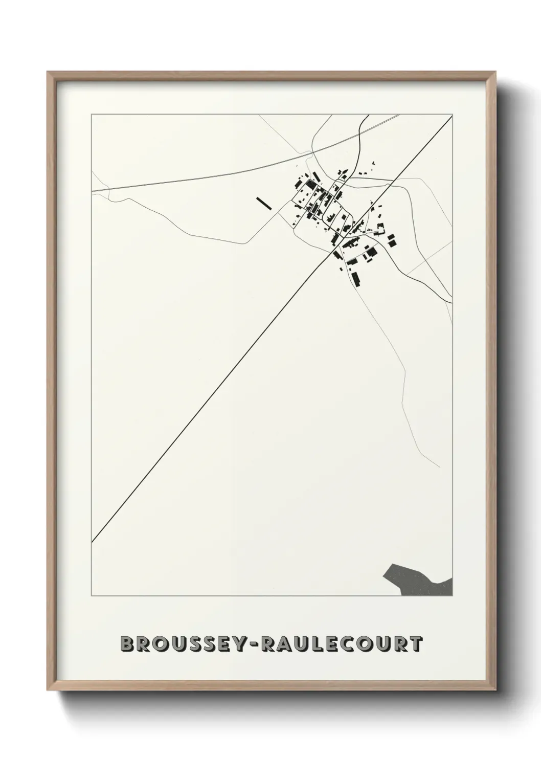 Un poster carte Broussey-Raulecourt