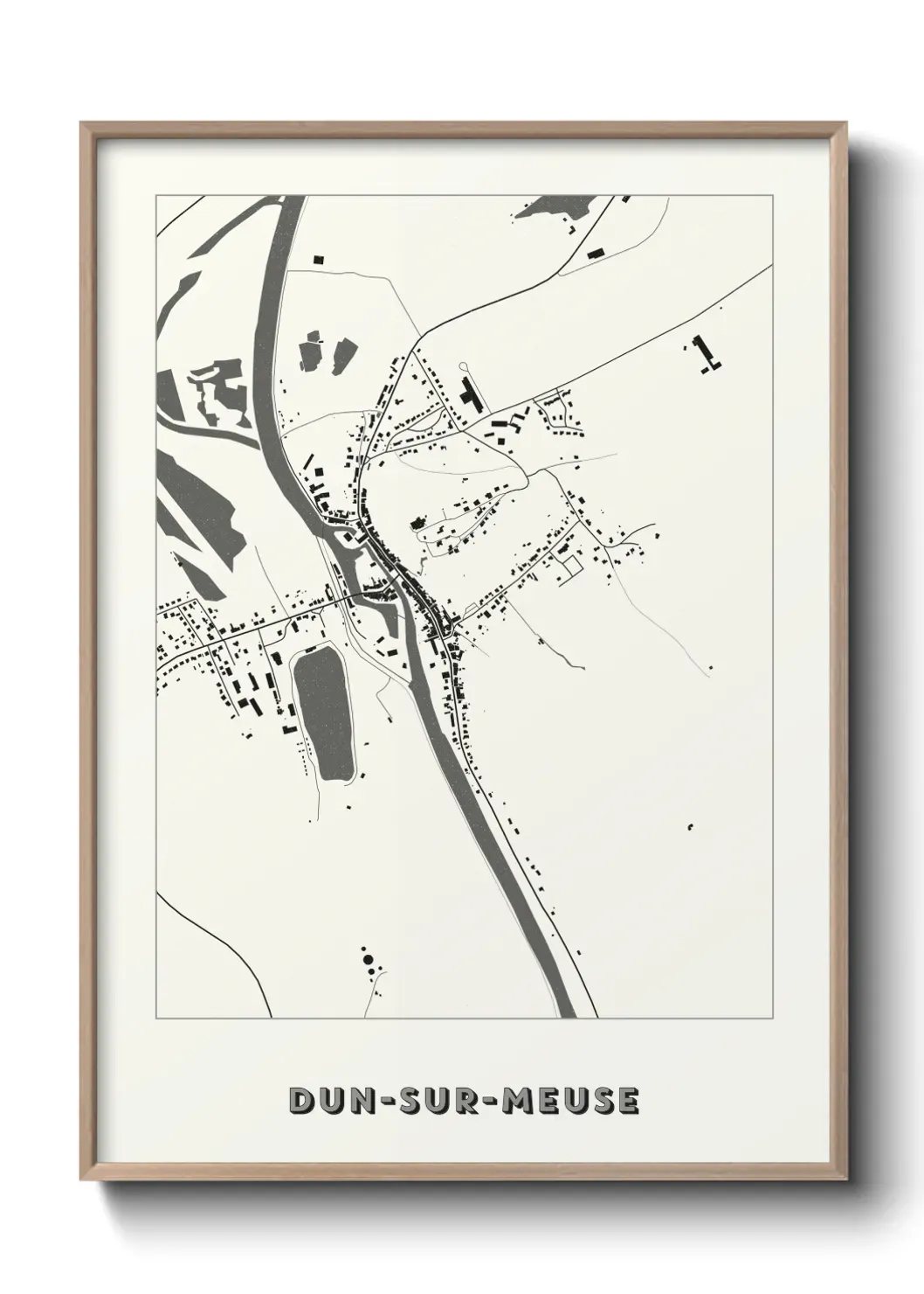 Un poster carte Dun-sur-Meuse