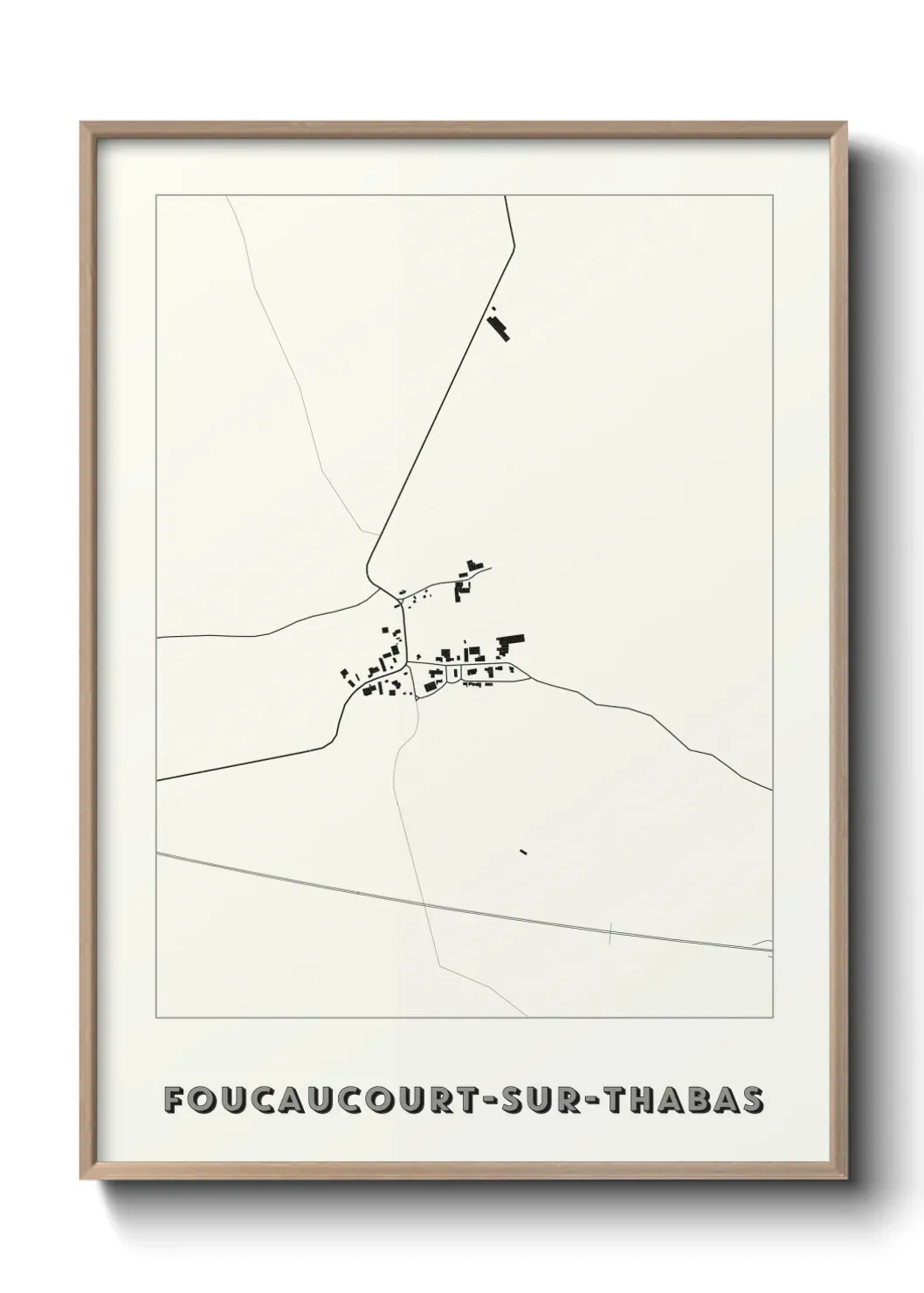 Un poster carteFoucaucourt-sur-Thabas
