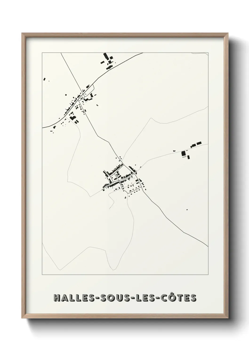 Un poster carte Halles-sous-les-Côtes