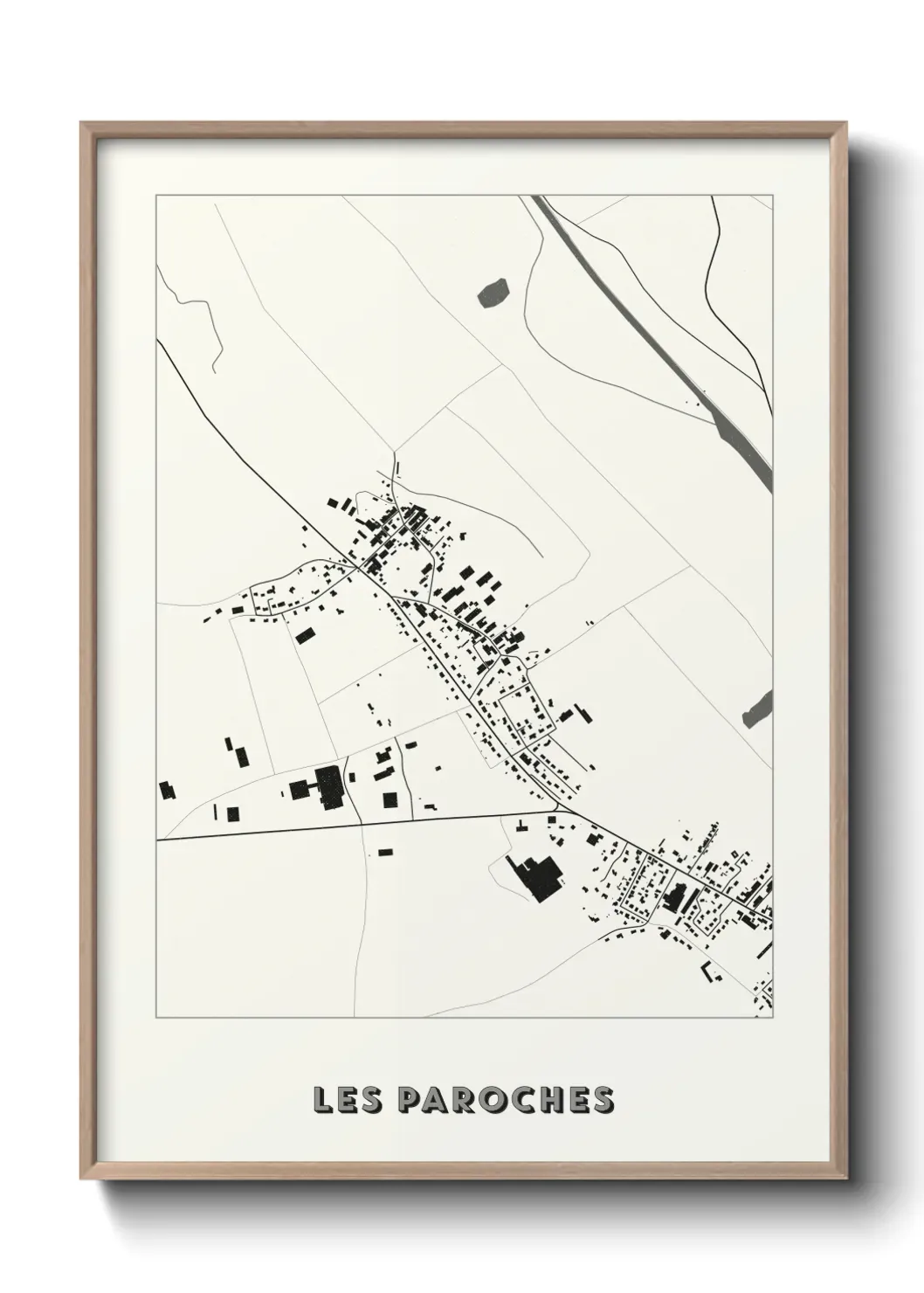 Un poster carte Les Paroches