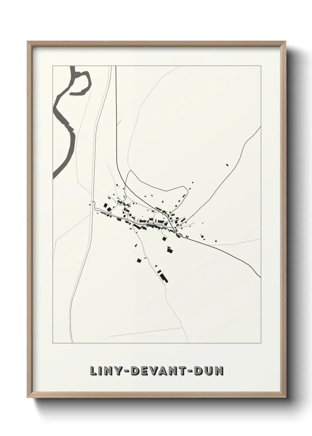 Un poster carte Liny-devant-Dun
