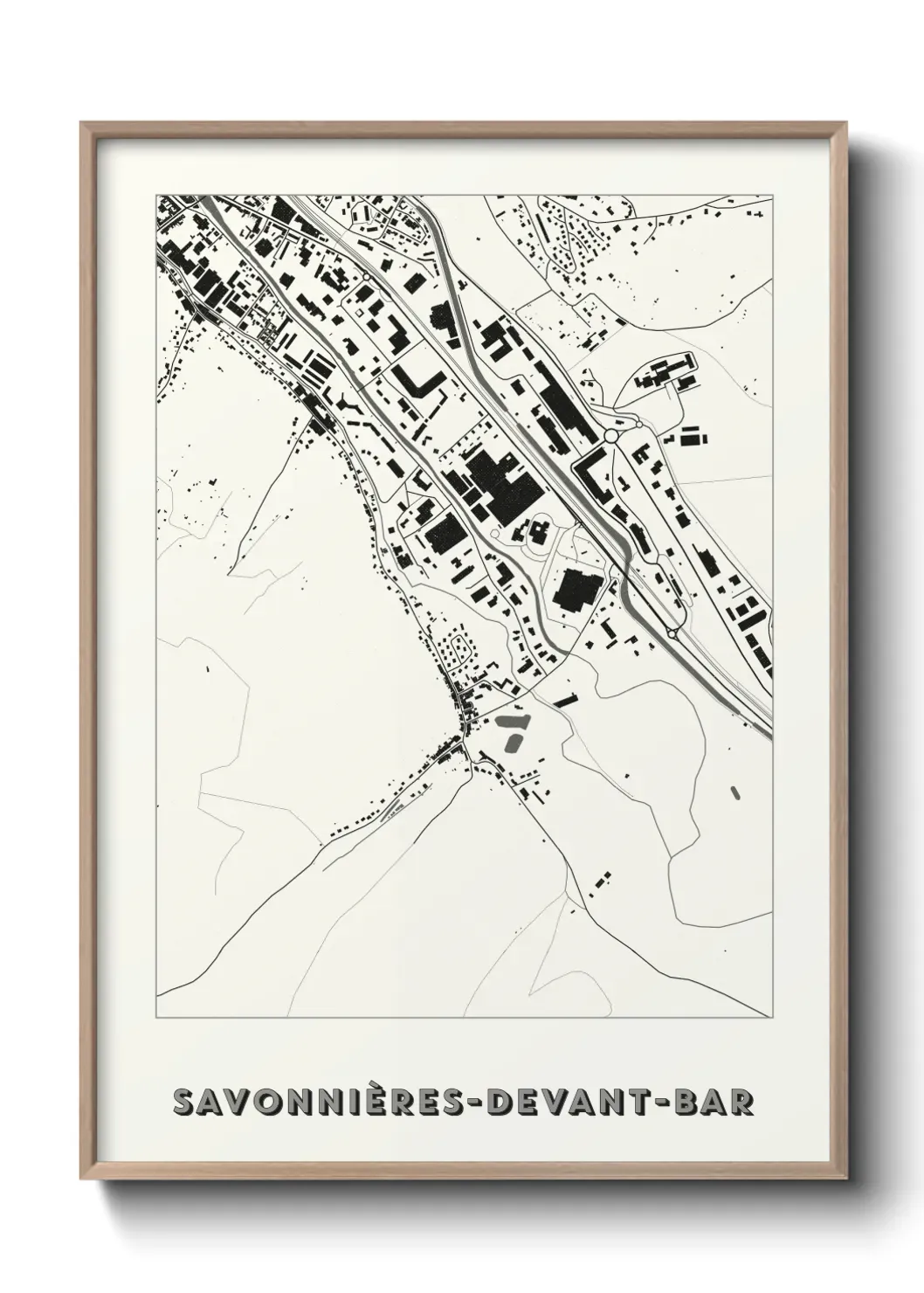 Un poster carte Savonnières-devant-Bar
