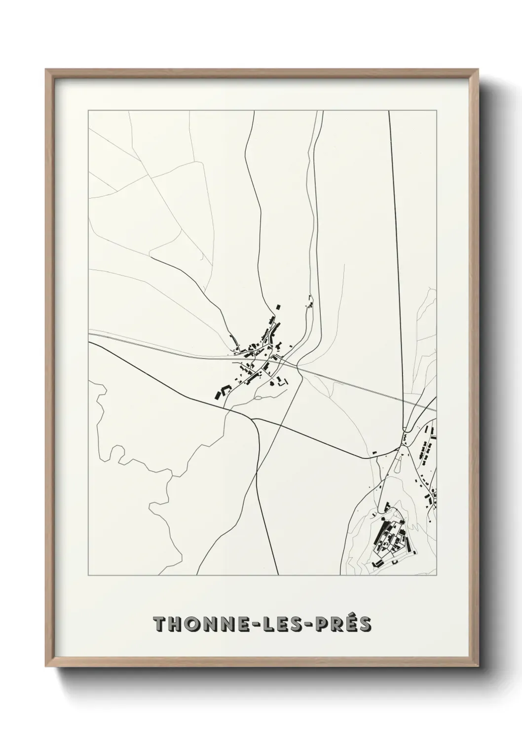 Un poster carte Thonne-les-Prés