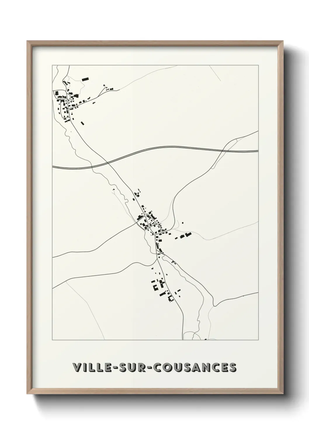 Un poster carte Ville-sur-Cousances